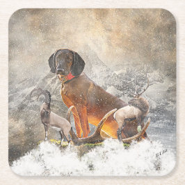 Bavarian Mountain Hound, Art Underlägg Papper Kvadrat