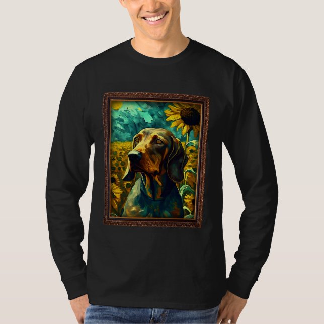 Bavarian Mountain Scent Hound Painting Sunflower F T Shirt (Framsida)
