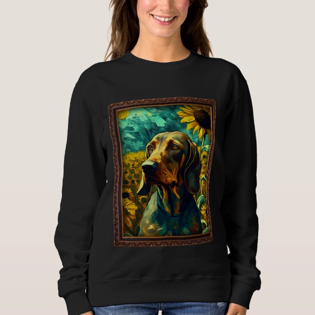 Bavarian Mountain Scent Hound Painting Sunflower F T Shirt (Framsida)