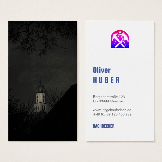 Bavarian Tak Dachdecker Visitkort (Framsida & baksida)