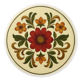 Bavarian Tole-Painting Stil Cottagecore Folk Art Knopp