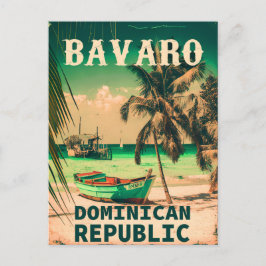 Bavaro Beach Dominikanska republiken Retro Souveni Vykort