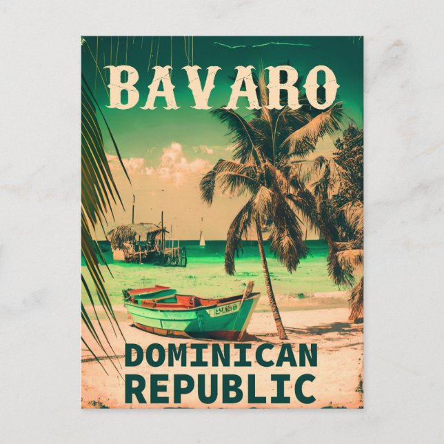 Bavaro Beach Dominikanska republiken Retro Souveni Vykort (Framsida)