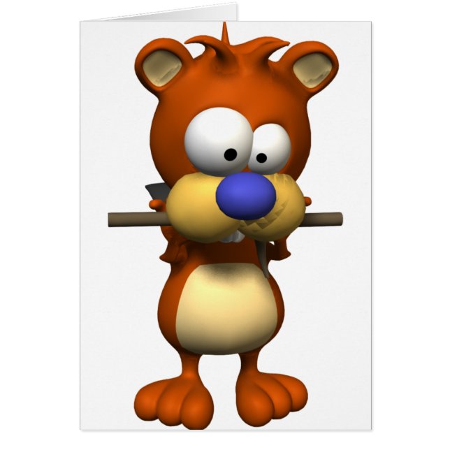 bäver 3D Hälsningskort (Framsidan)