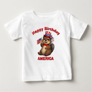 Bäver (5t) Patriotisk Barn T-Shirt
