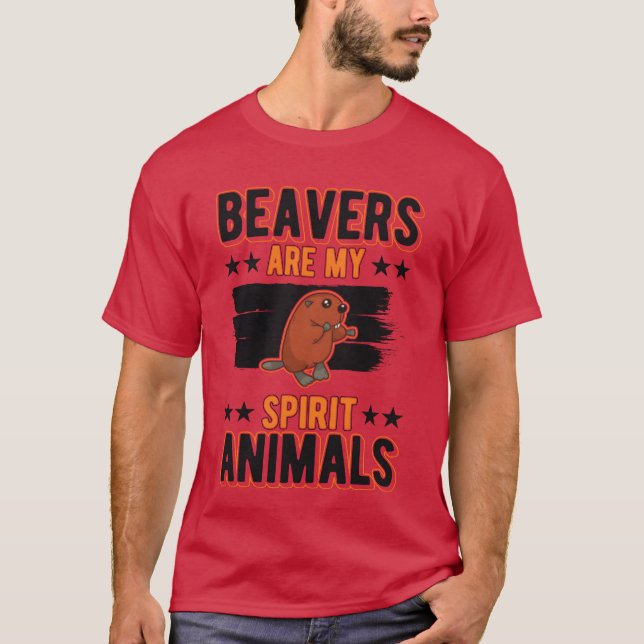 Bäver andlig varelse vintage t shirt (Framsida)