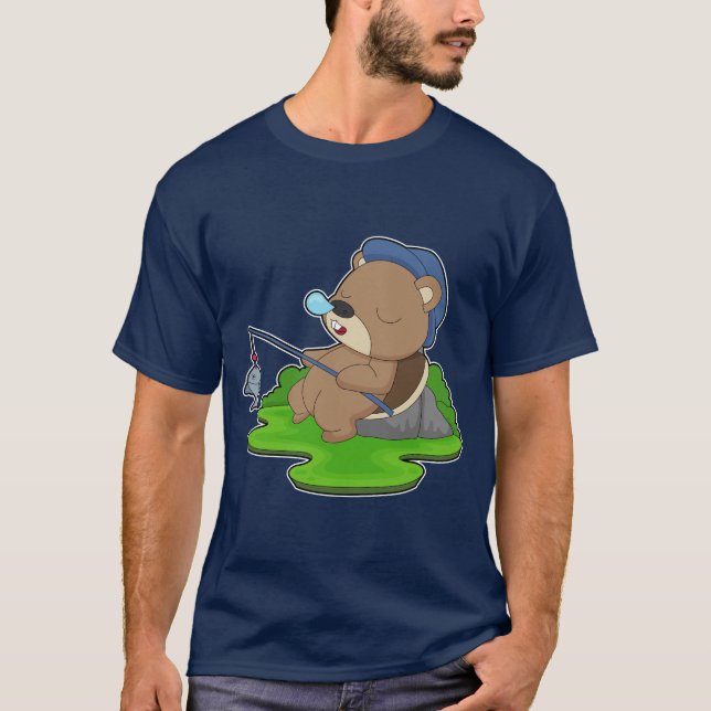 Bäver Angler Fisk Fiske T Shirt (Framsida)