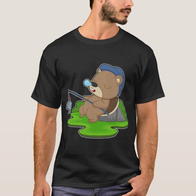 Bäver Angler Fisk Fiske T Shirt (Framsida)
