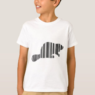 BÄVER BARKOD Djur Barkod Mönsterdesign T-shirt