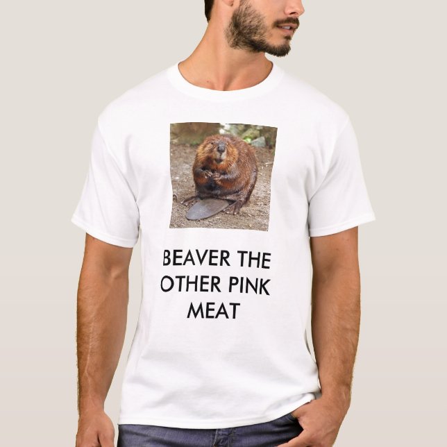 BÄVER DET ANNAT ROSA KÖTTET TEE SHIRT (Framsida)