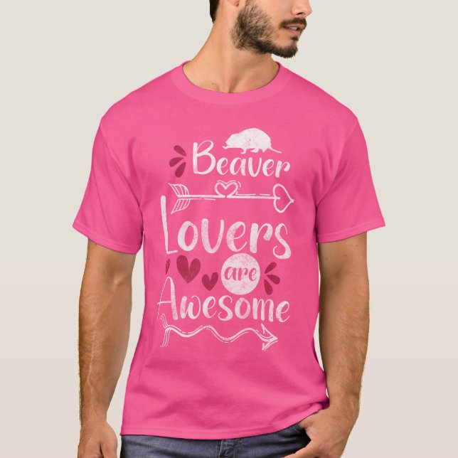 Bäver Djur Vatten vintage T Shirt (Framsida)