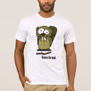 bäver gillar trä t shirt