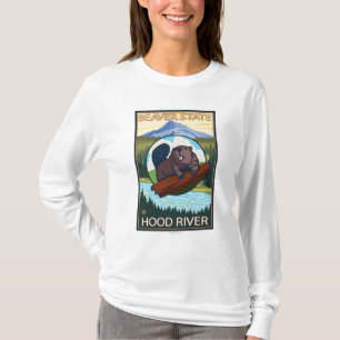 Bäver & Mt.-huva - Hood River, Oregon Tee