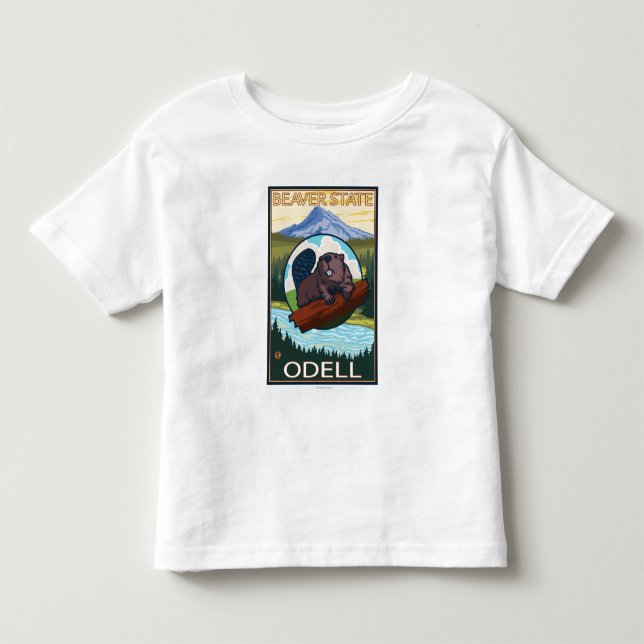 Bäver & Mt.-huva - Odell, Oregon T Shirt (Framsida)