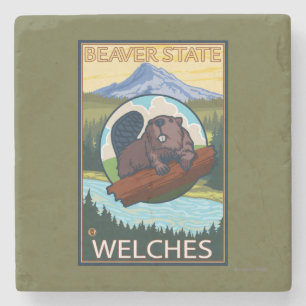 Bäver & Mt.-huva - Welches, Oregon Underlägg Sten