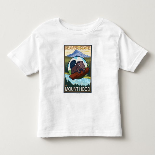 Bäver & Mt.-huvan, OregonVintage reser affischen Tee (Framsida)