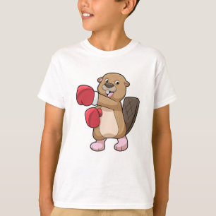 Bäver på boxning med boxningshandskor t shirt