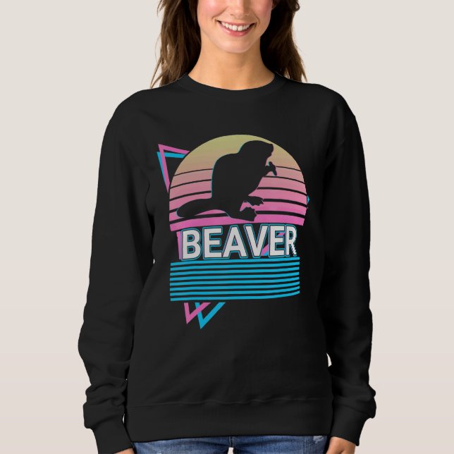 Bäver Retro T Shirt (Framsida)