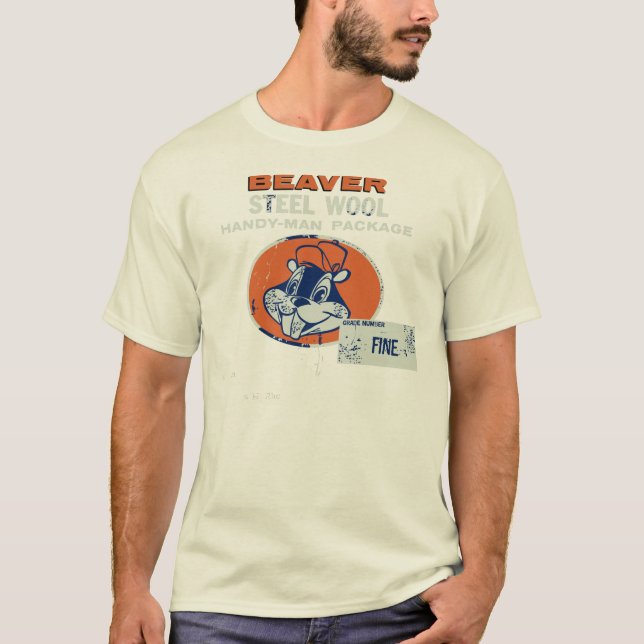 Bäver stålsätter ull tee shirt (Framsida)