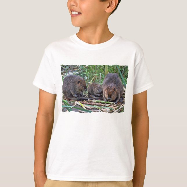 Bäverfamilj T-shirt (Framsida)