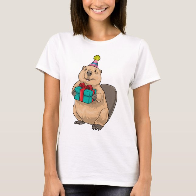 Bäverfödelsedagspaket T Shirt (Framsida)