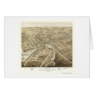 Bäverfördämning, panorama- karta för WI - 1867 Hälsningskort