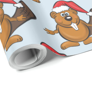 Bäverjul som slår in papper presentpapper