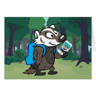 Bäverskinn Selfie för Boomer för Ricky Raccoon Hälsningskort
