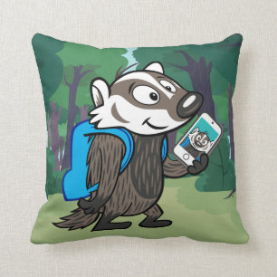 Bäverskinn Selfie för Boomer för Ricky Raccoon Kudde