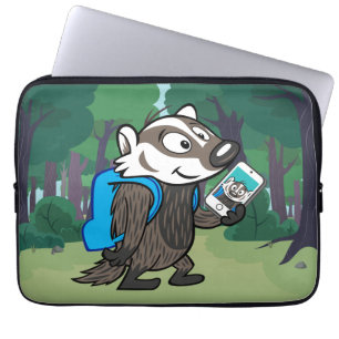 Bäverskinn Selfie för Boomer för Ricky Raccoon  Laptop Fodral