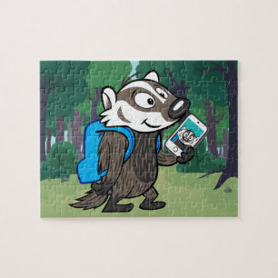 Bäverskinn Selfie för Boomer för Ricky Raccoon Pussel