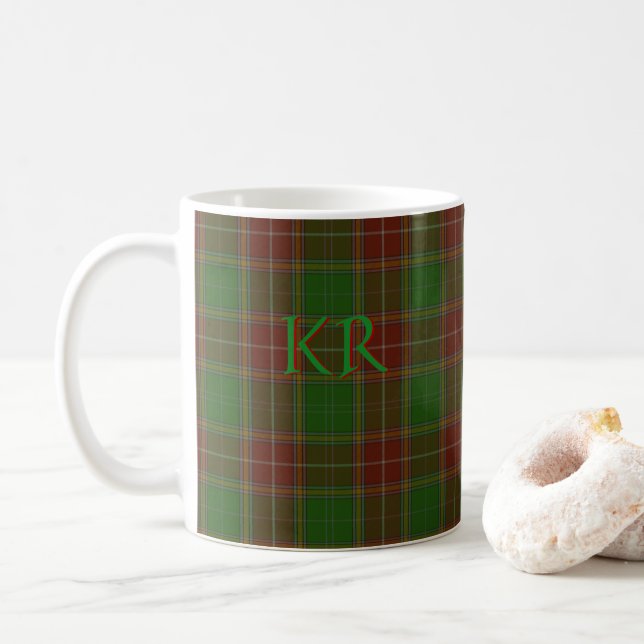 Baxter Klan Tartan med monogram/ initialer Kaffemugg (Med munk)