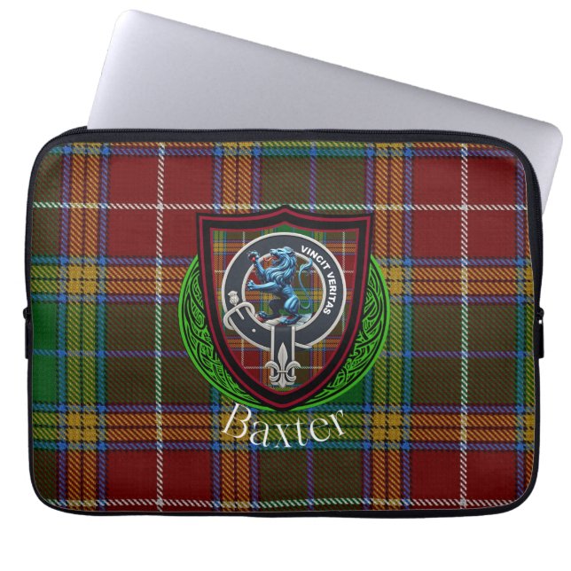 Baxter Scottish Clan Tartan and Crest  Laptop Fodral (Framsidan)