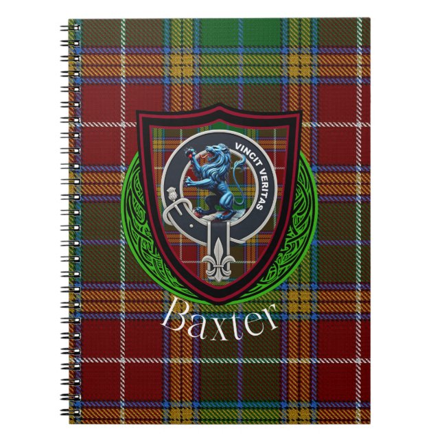 Baxter Scottish Clan Tartan & Crest Anteckningsbok (Framsidan)