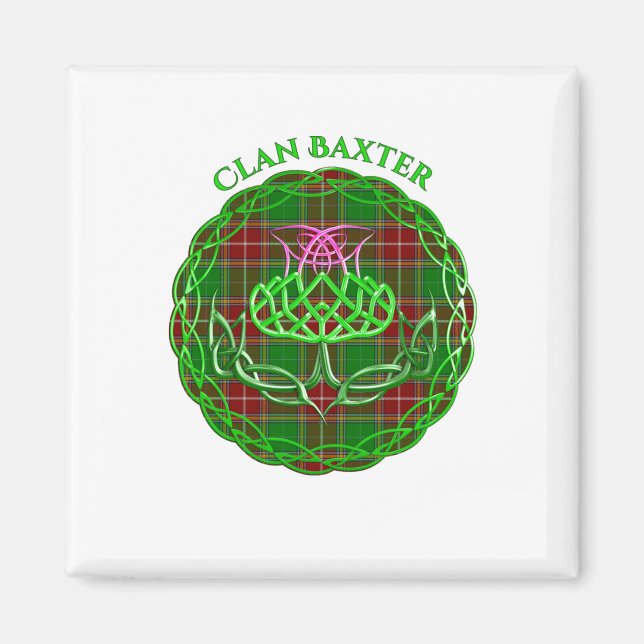 Baxter Scottish Tartan Celtic Thistle Magnet (Framsidan)