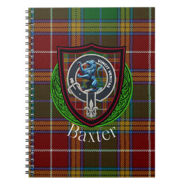 Baxter skotska klan tartan och vapen anteckningsbok