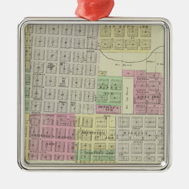 Baxter Springs Cherokee County, Kansas Julgransprydnad Metall (Framsidan)