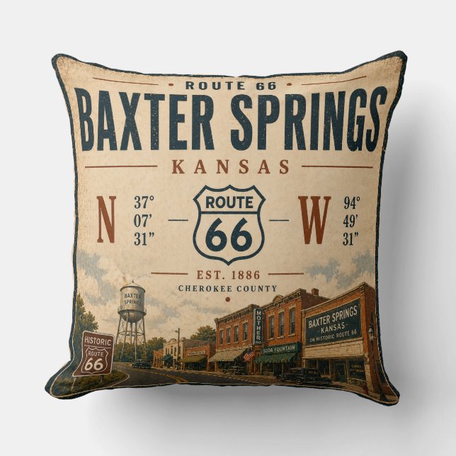 Baxter Springs Route 66 Living Accent Kudde (Framsida)