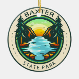 Baxter State Park Maine Badge Julgransprydnad Keramik