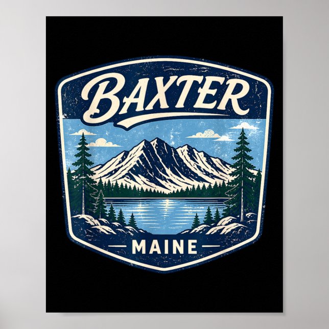 Baxter State Park Maine berg vandring camping Poster (Framsidan)