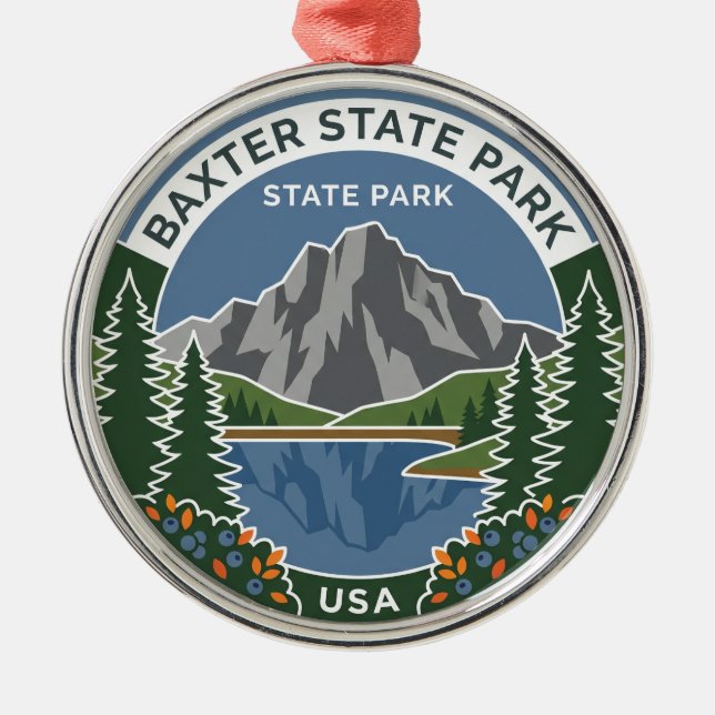 Baxter State Park Maine Julgransprydnad Metall (Framsidan)