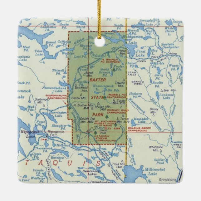 Baxter State Park ME Julgransprydnad Keramik (Baksida)