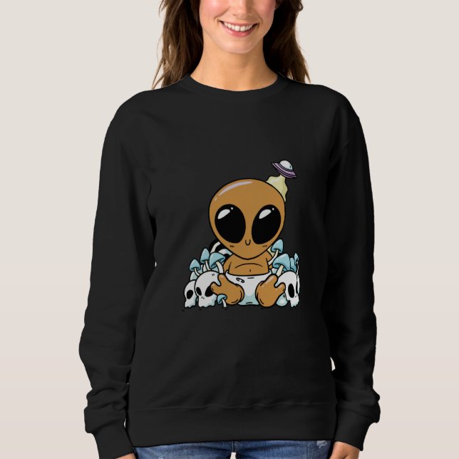 bay alien space aliens cute ufo t shirt (Framsida)