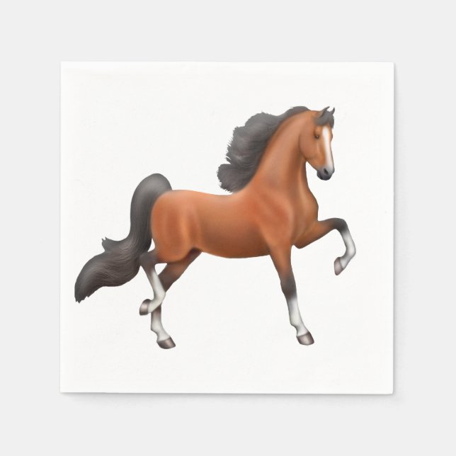 Bay American Saddleborn Horse Napkins Pappersservett (Framsidan)