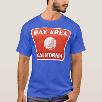 Bay Area California Retro Badge Red T Shirt