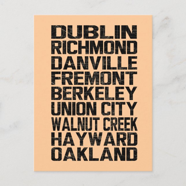 Bay Area Öster Bay-vykort Vykort (Framsida)