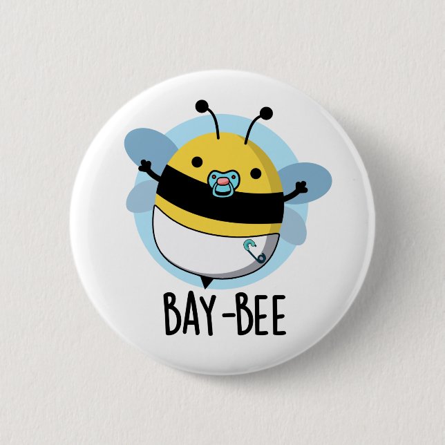 Bay-bee Funny Baby Bee Pun Knapp (Framsida)
