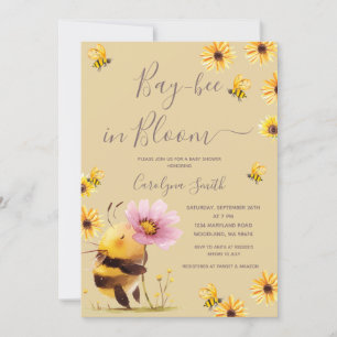 Bay bin i blommande Daisy Blommor Baby Shower Inbjudningar