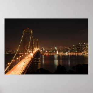 Bay Bridge och San Francisco City Skyline Poster