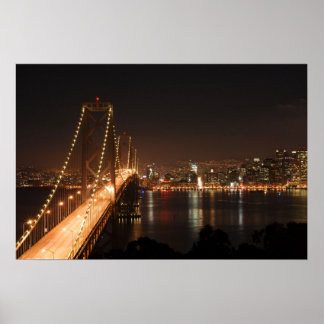 Bay Bridge och San Francisco City Skyline Poster